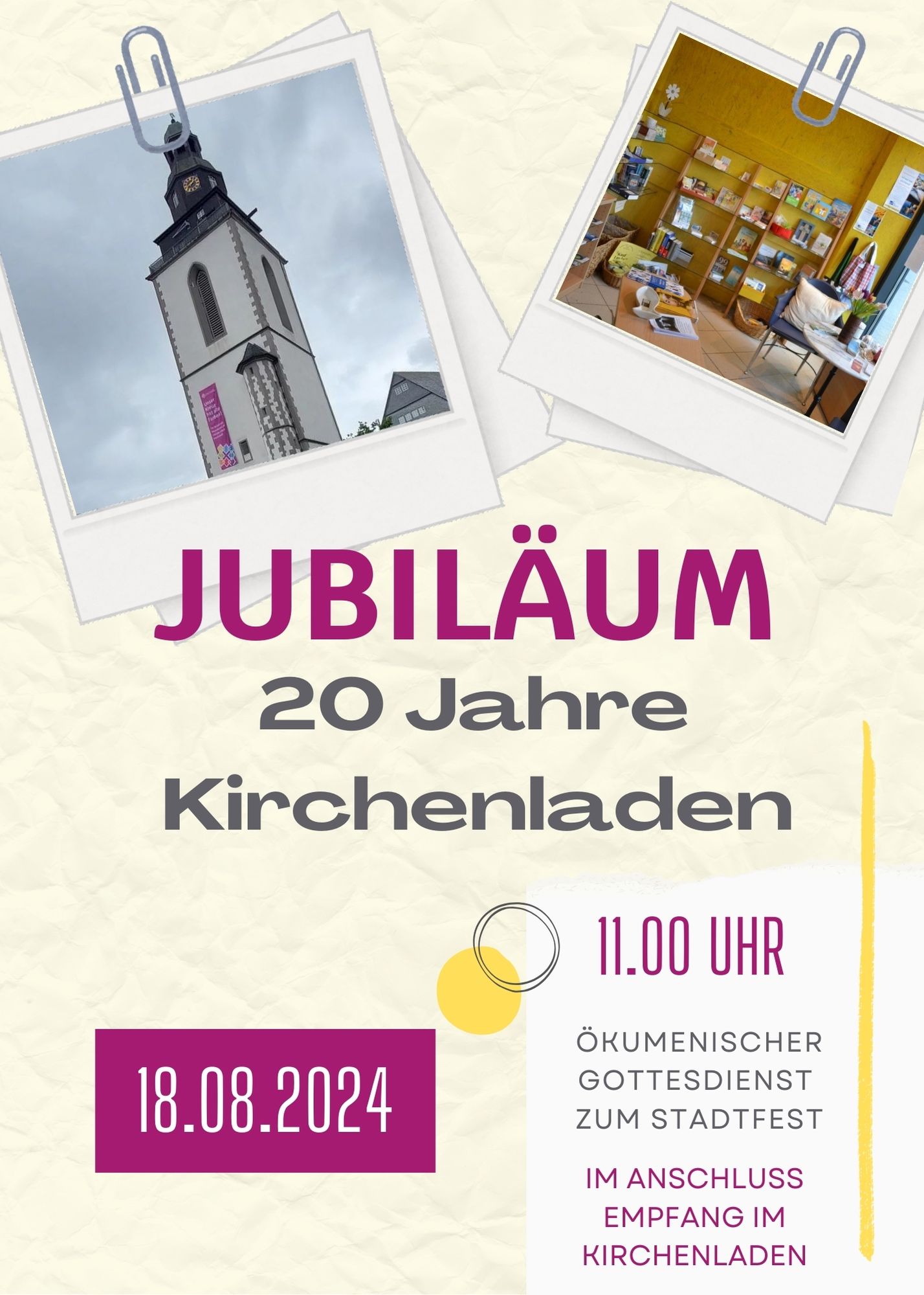 Plakat Jubiläum Kirchenladen 2024