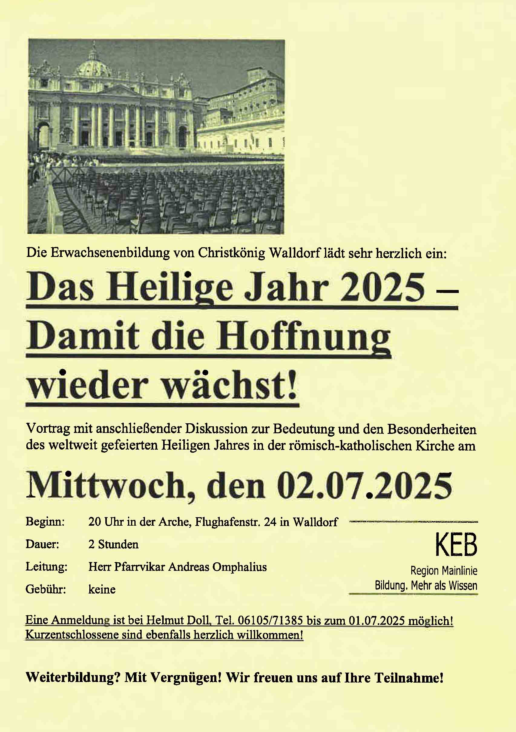 2025-07-02 Plakat Das Heilige Jahr 2025 Vortrag Pfr Omphalius