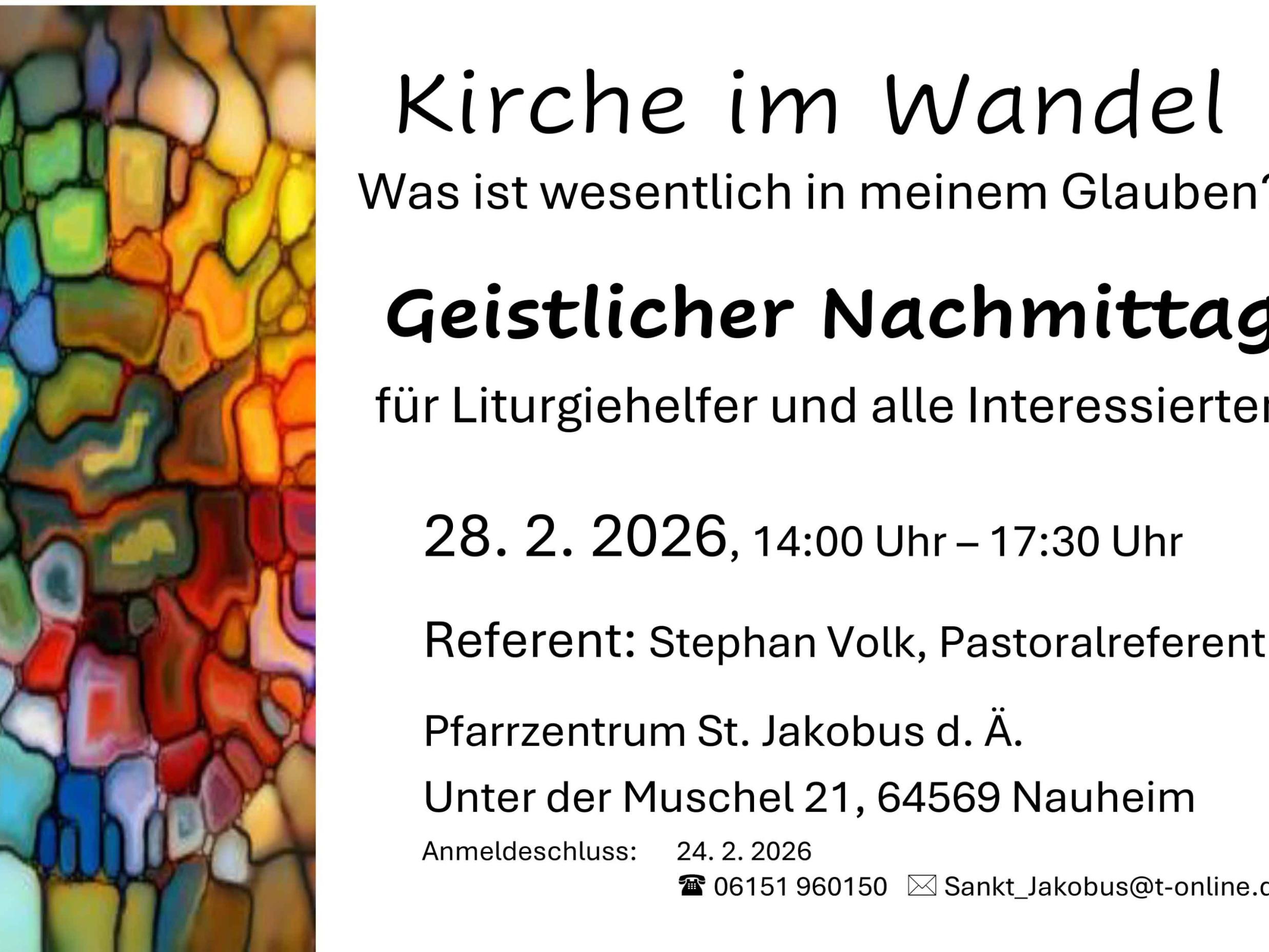 2026.02.28ter. Plakat Geistlicher Nachmittag für Liturgie-Helfer und Interessierte im PR Groß-Gerau Mitte