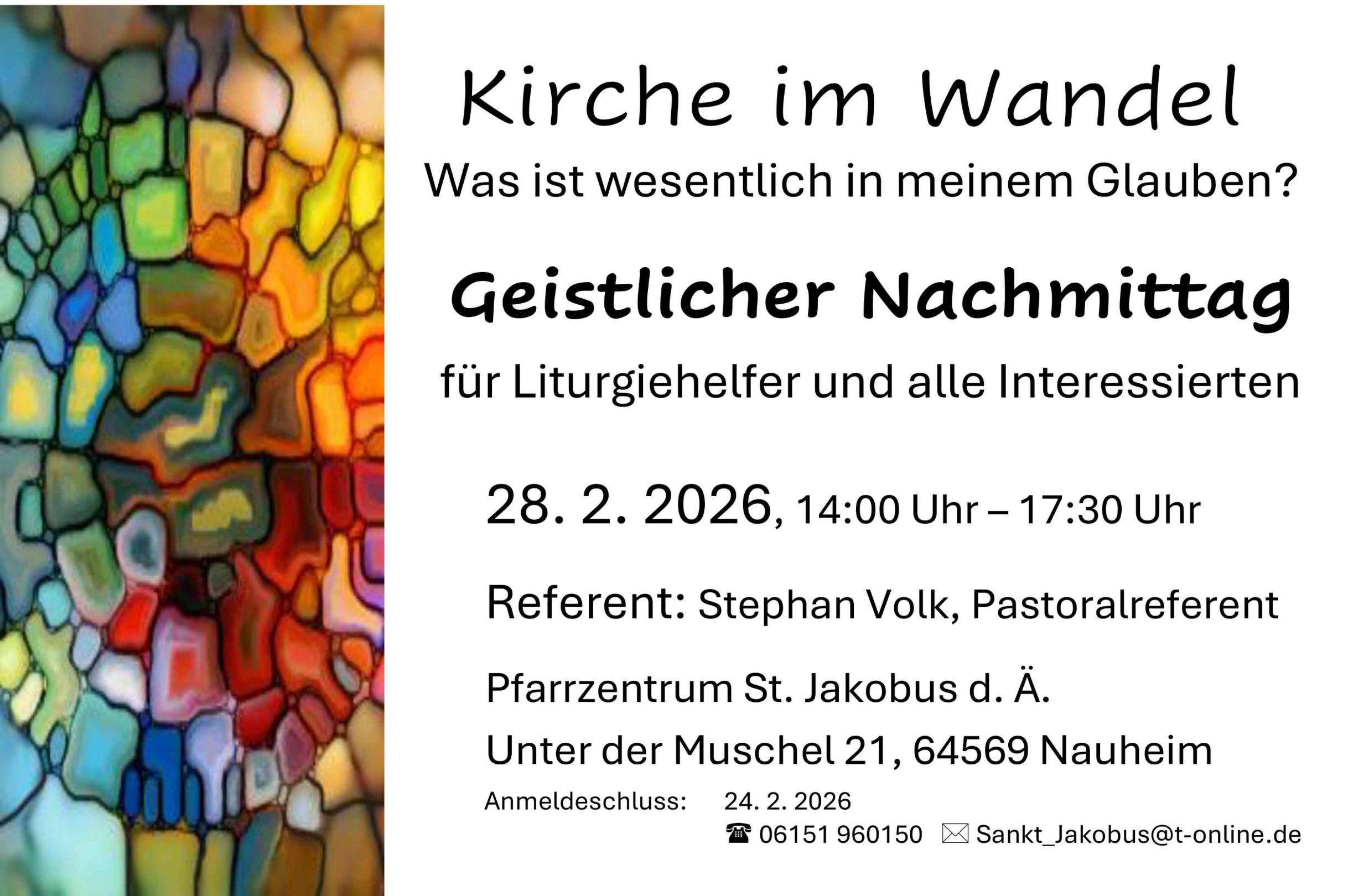 2026.02.28ter. Plakat Geistlicher Nachmittag für Liturgie-Helfer und Interessierte im PR Groß-Gerau Mitte