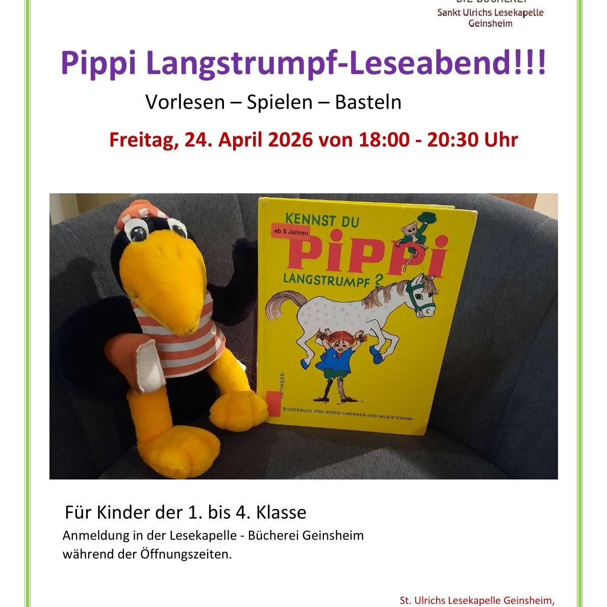 2026_Leseabend-Pippi Langstrumpf 2026-Plakat-1