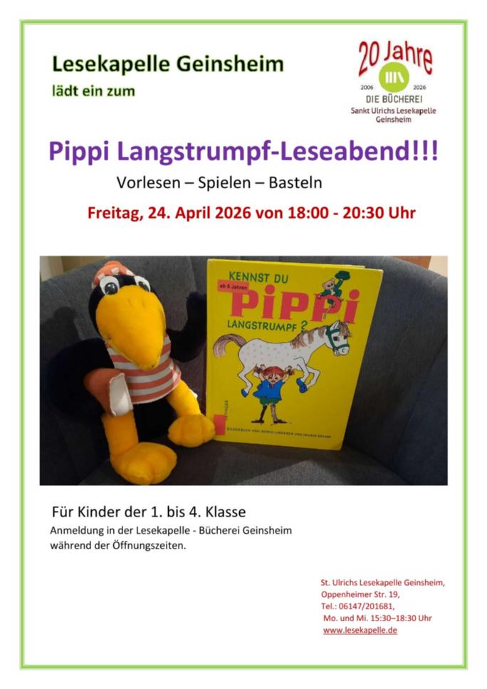 2026_Leseabend-Pippi Langstrumpf 2026-Plakat-1