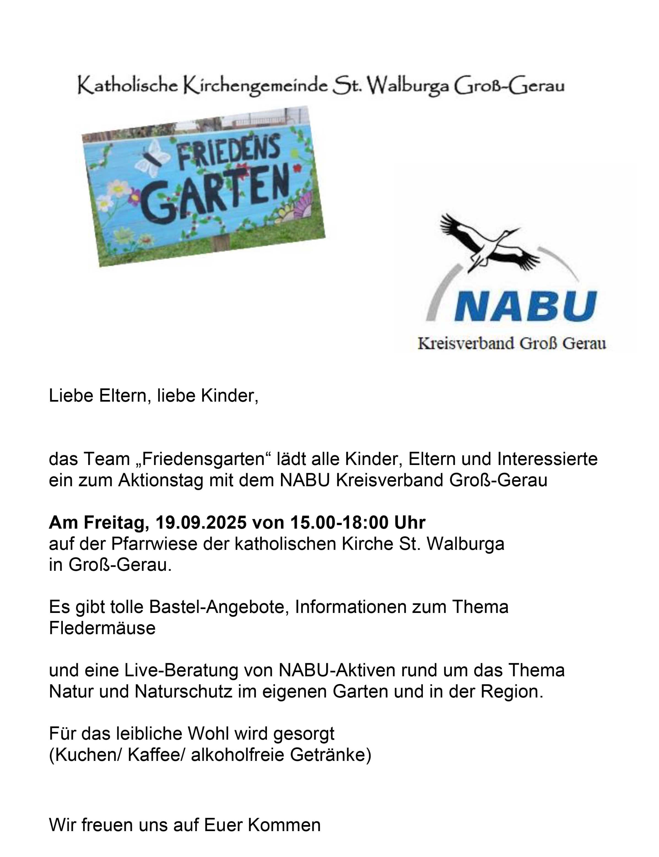 Einladung Friedensgarten NABU 19.09.2025