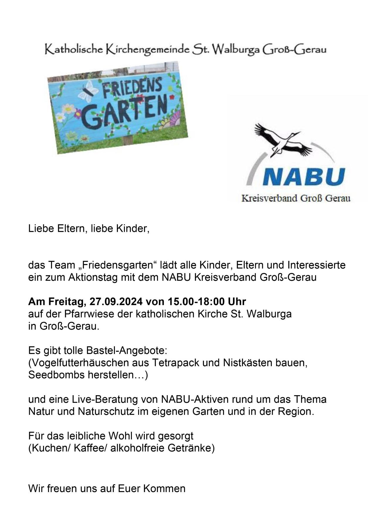 Einladung NABU Friedensgarten