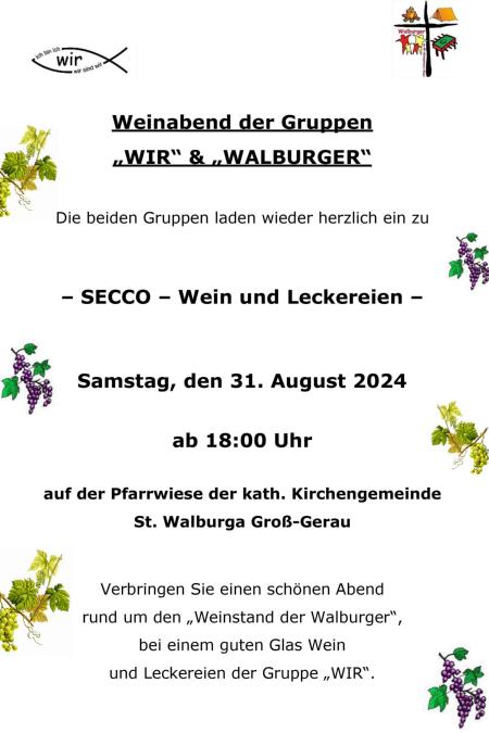 Einladung Weinabend 20240831 für Newsletter Pastoralraum