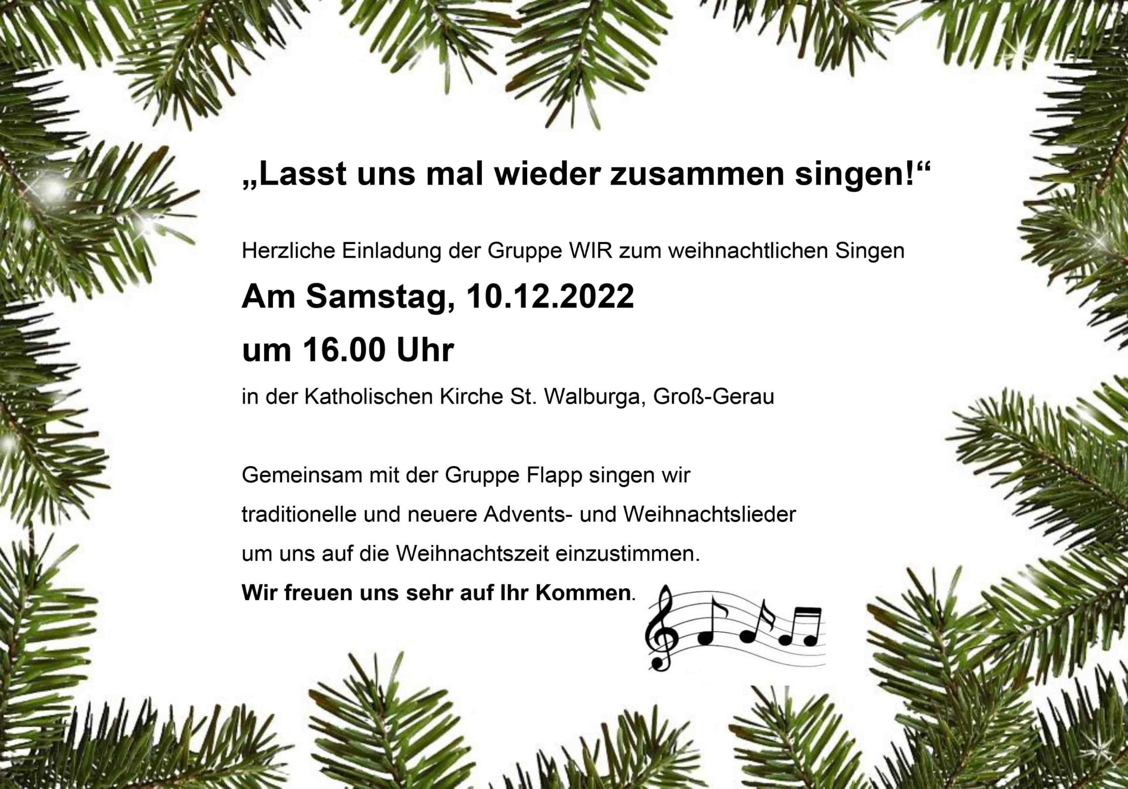 Vorweihnachtliches Singen in Groß-Gerau