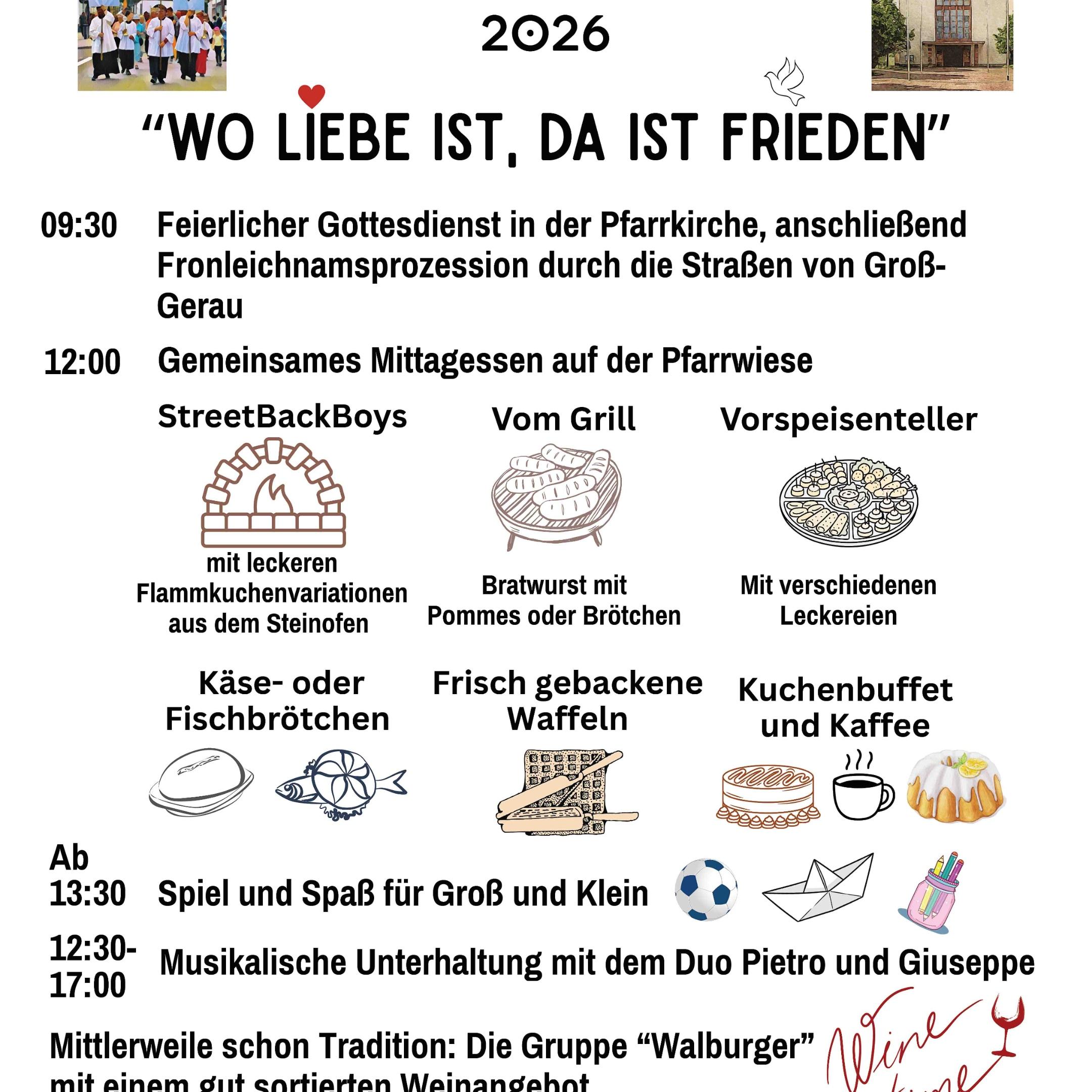 Plakat Fronleichnam und Pfarrfest 2026