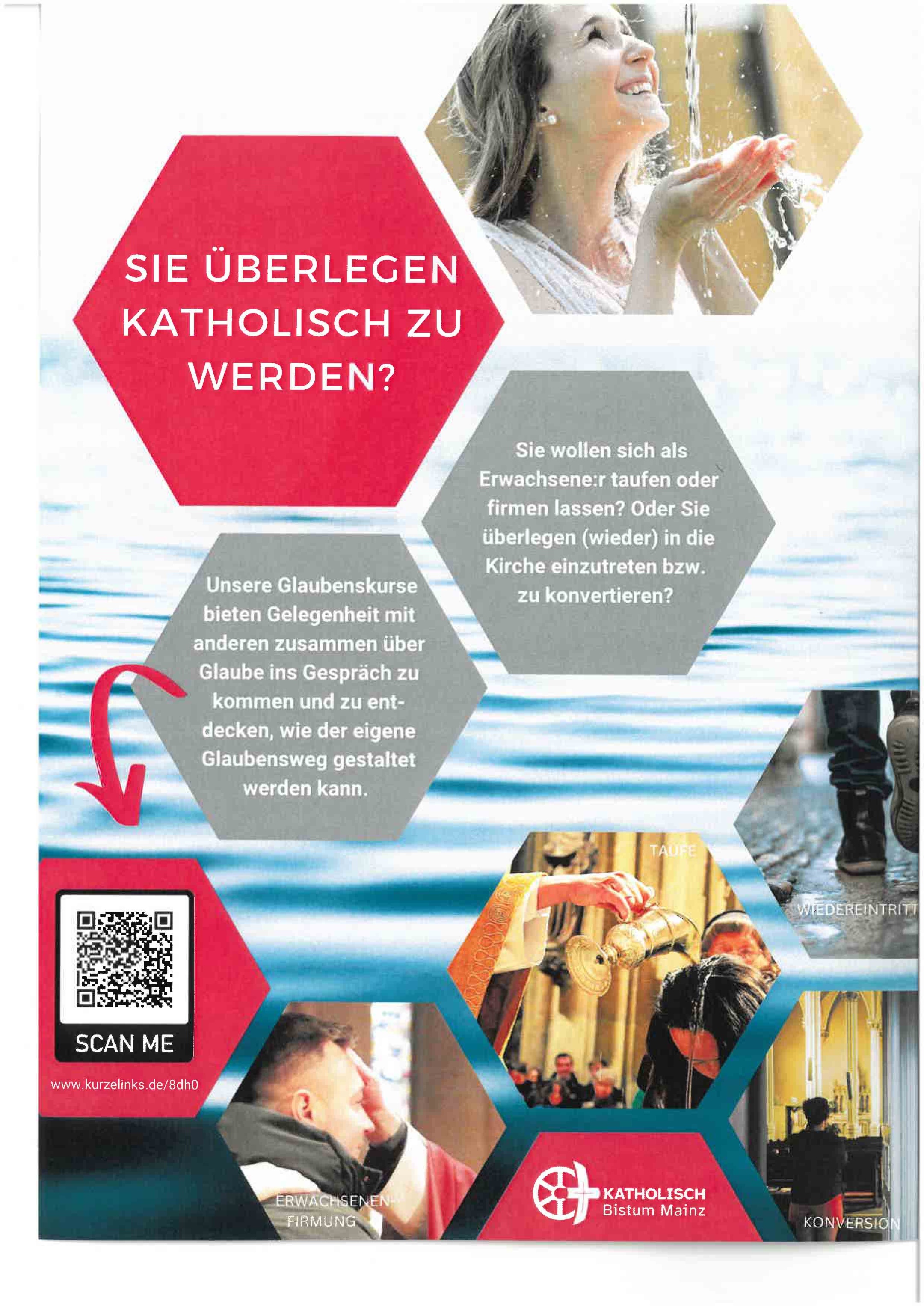 Plakat Katholisch zu werden Einladung zu unseren Glaubenskursen