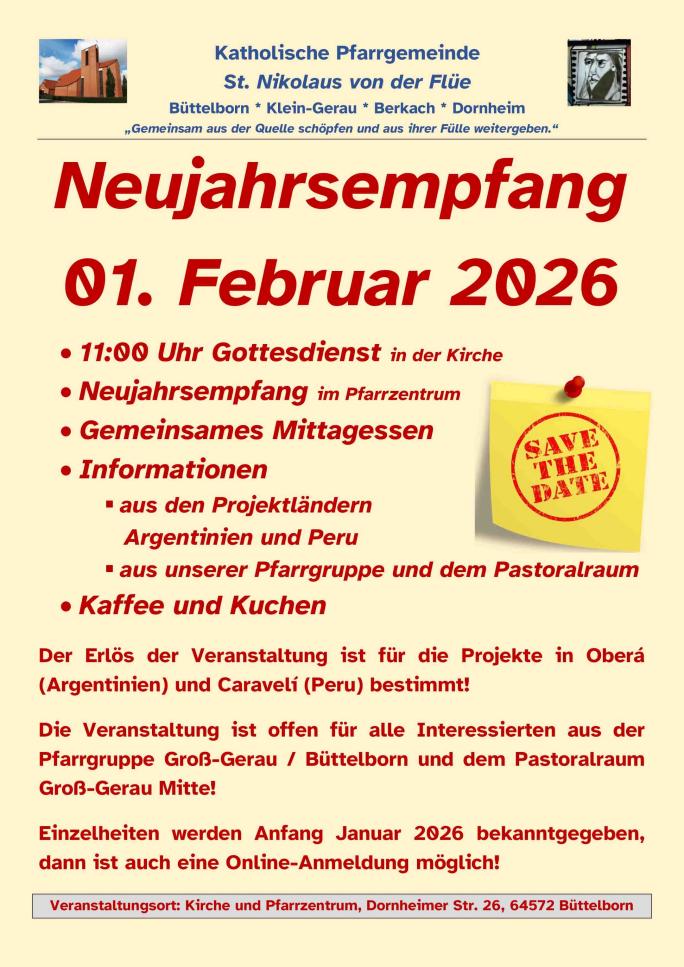 Plakat Neujahrsempfang 01.02.2026 - Save the Date