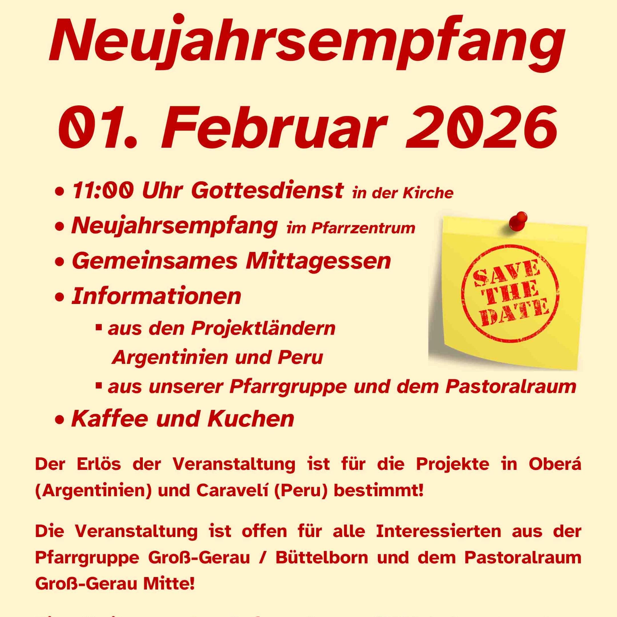 Plakat Neujahrsempfang 01.02.2026 - Save the Date