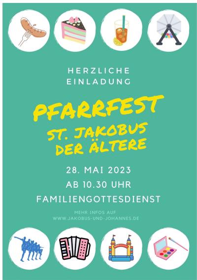 Plakat Pfarrfest St. Jakobus 2023