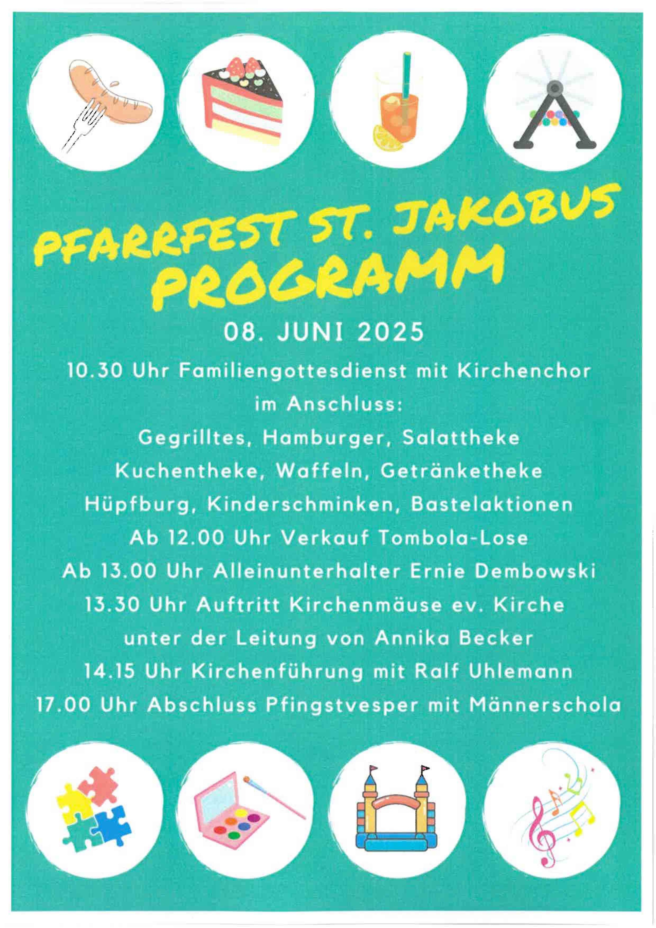 Aktuelles Plakat Pfarrfest Nauheim Pfingstsonntag