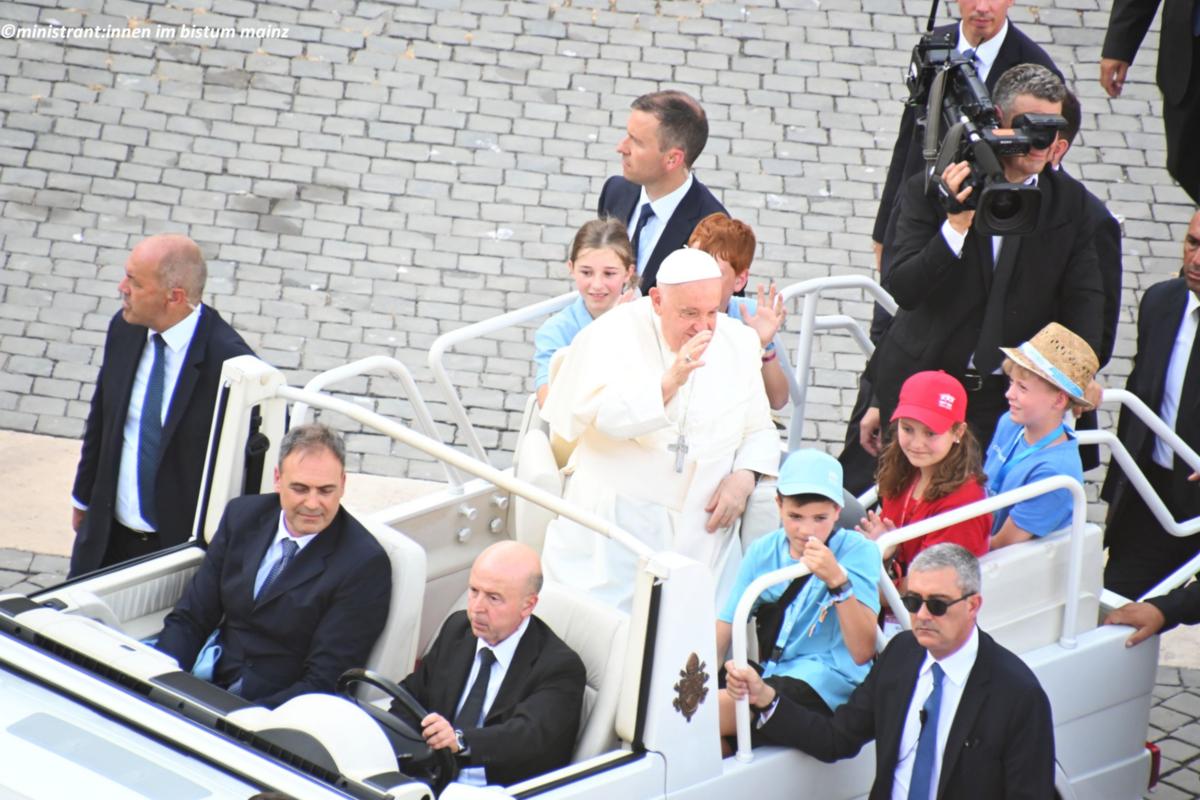 Höhepunkt: Die Audienz mit Papst Franziskus.