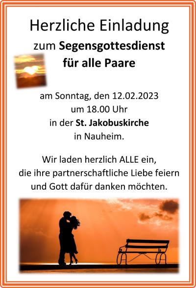 Plakat 2023 Segnungsgottesdienst für Paare
