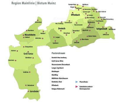 Karte der Region Mainlinie