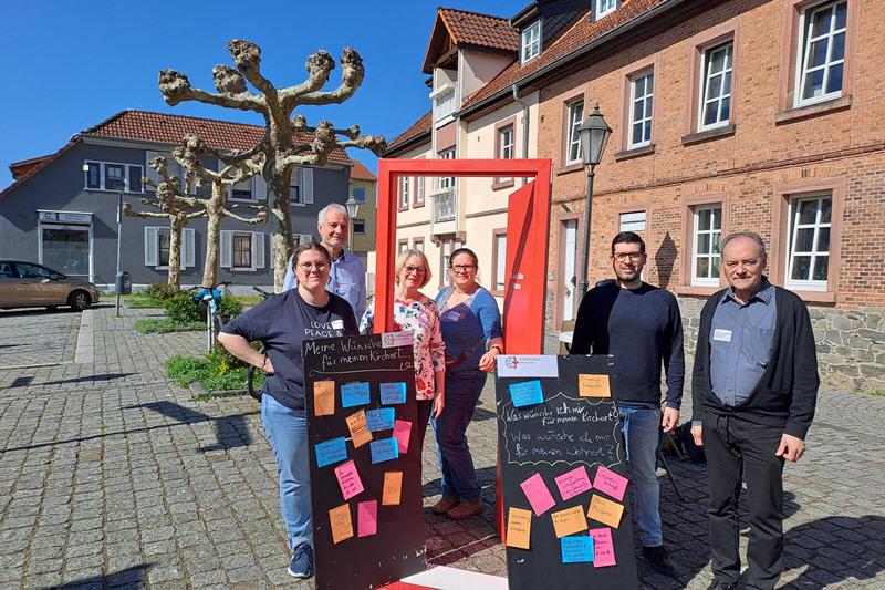 Stand auf dem Steinheimer Wochenmarkt