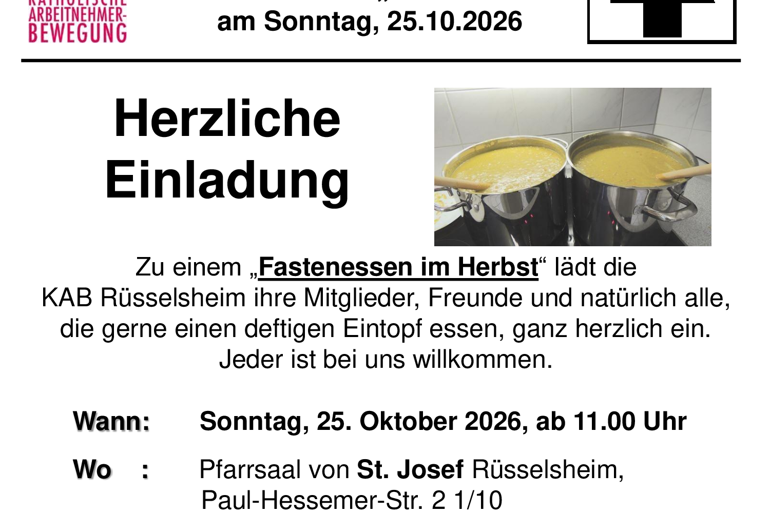 Einladung zum Fastenessen