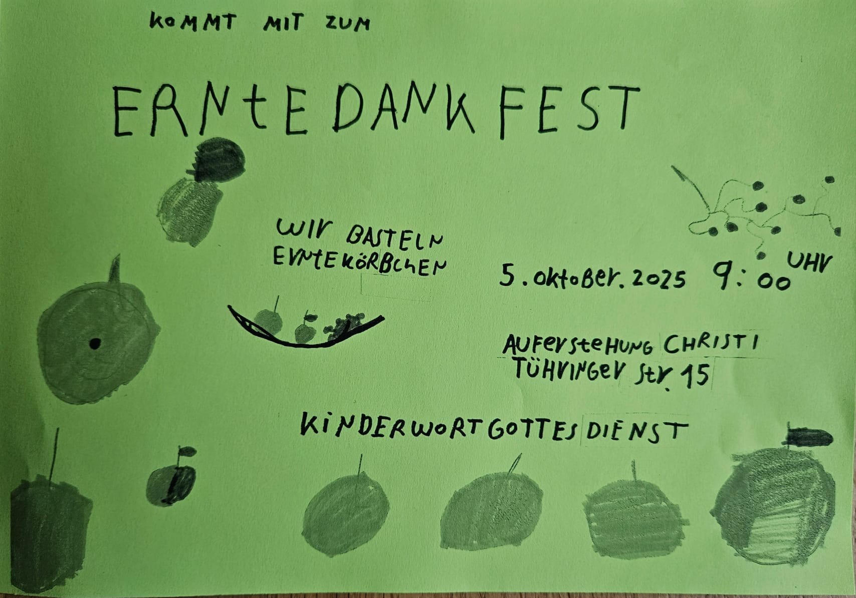 Kinderwortgottesdienst Erntedank