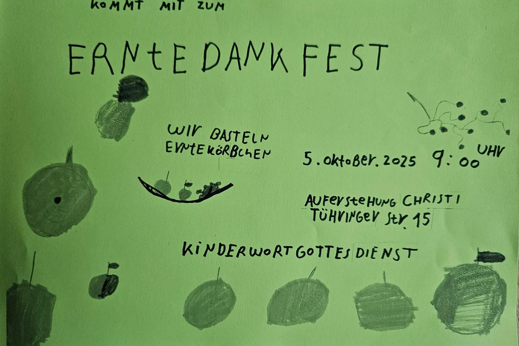Kinderwortgottesdienst Erntedank