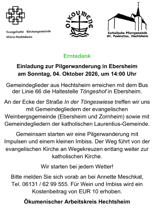 Erntedank Pilger