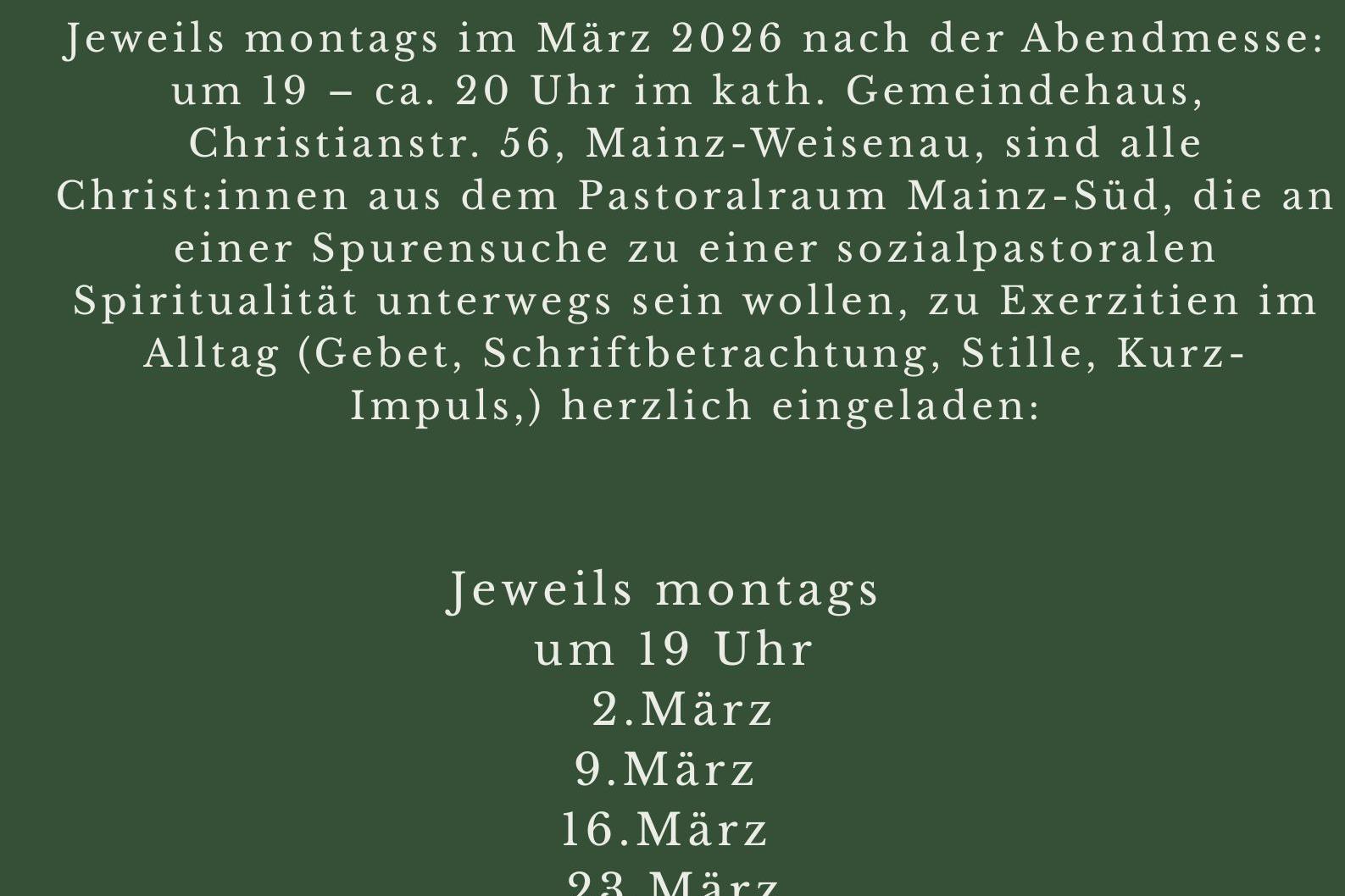 Exerzitien im Alltag