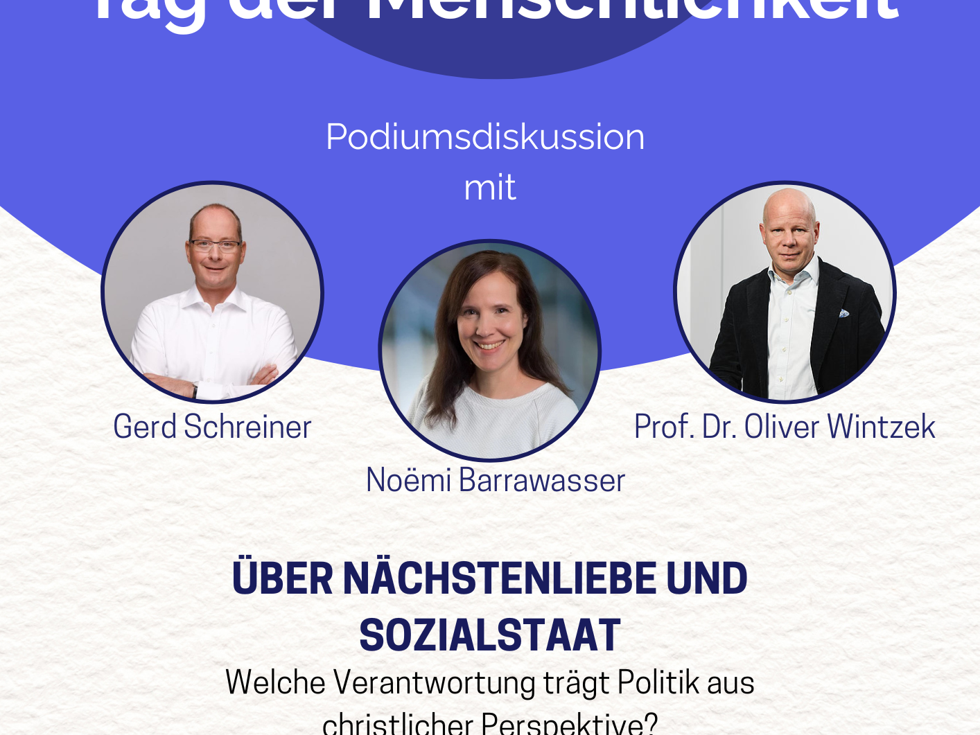 Politische Bildung Tag der Menschlichkeit Podiumsdiskussion 11.06.26