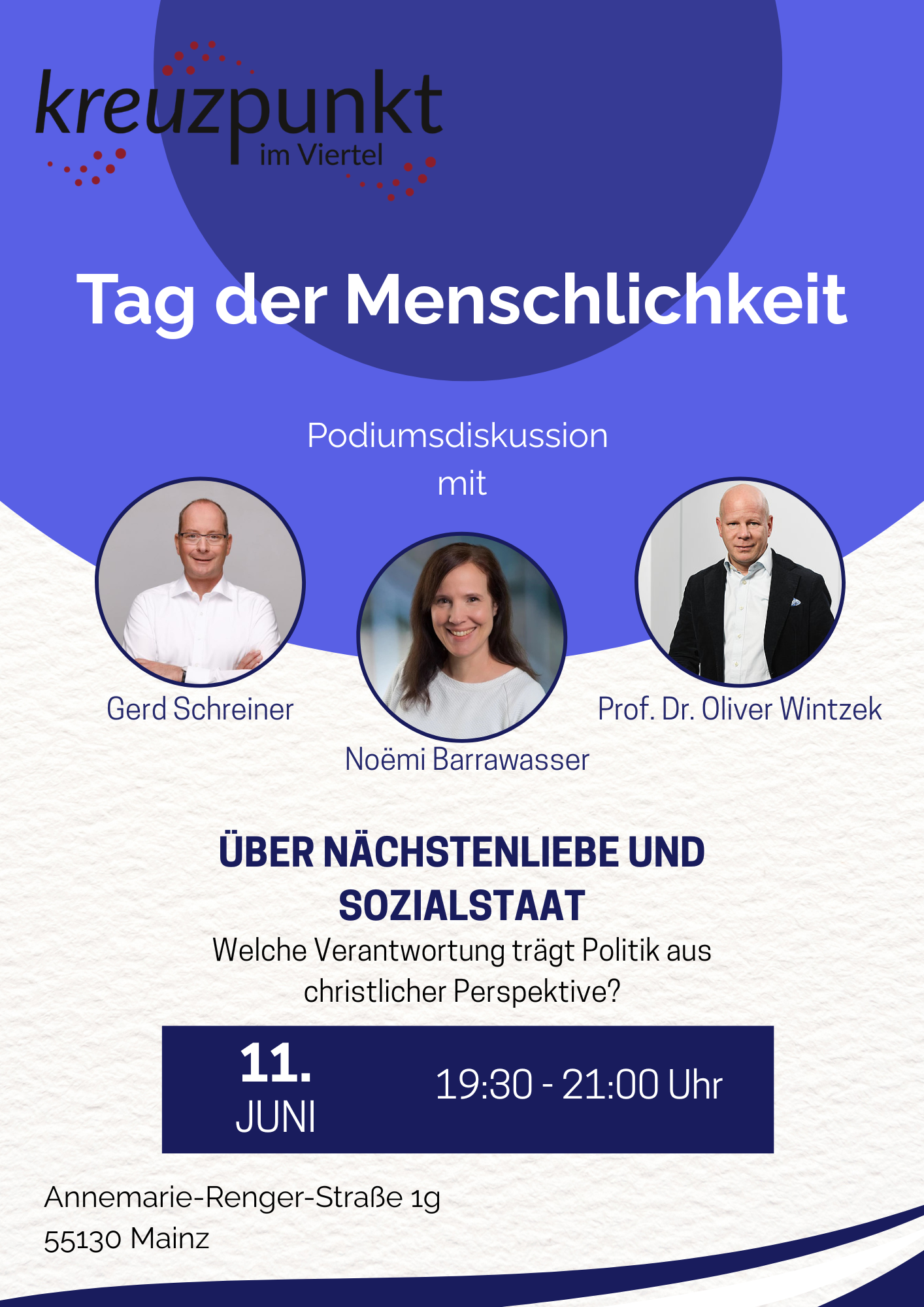 Politische Bildung Tag der Menschlichkeit Podiumsdiskussion 11.06.26