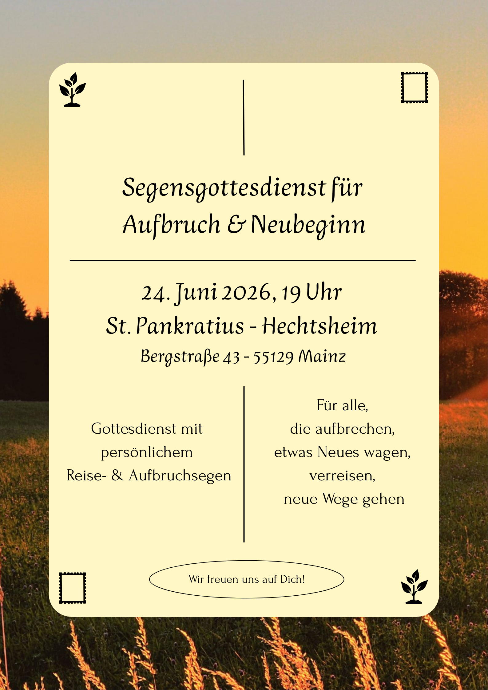 Segensgottesdienst Aufbruch und Neubeginn