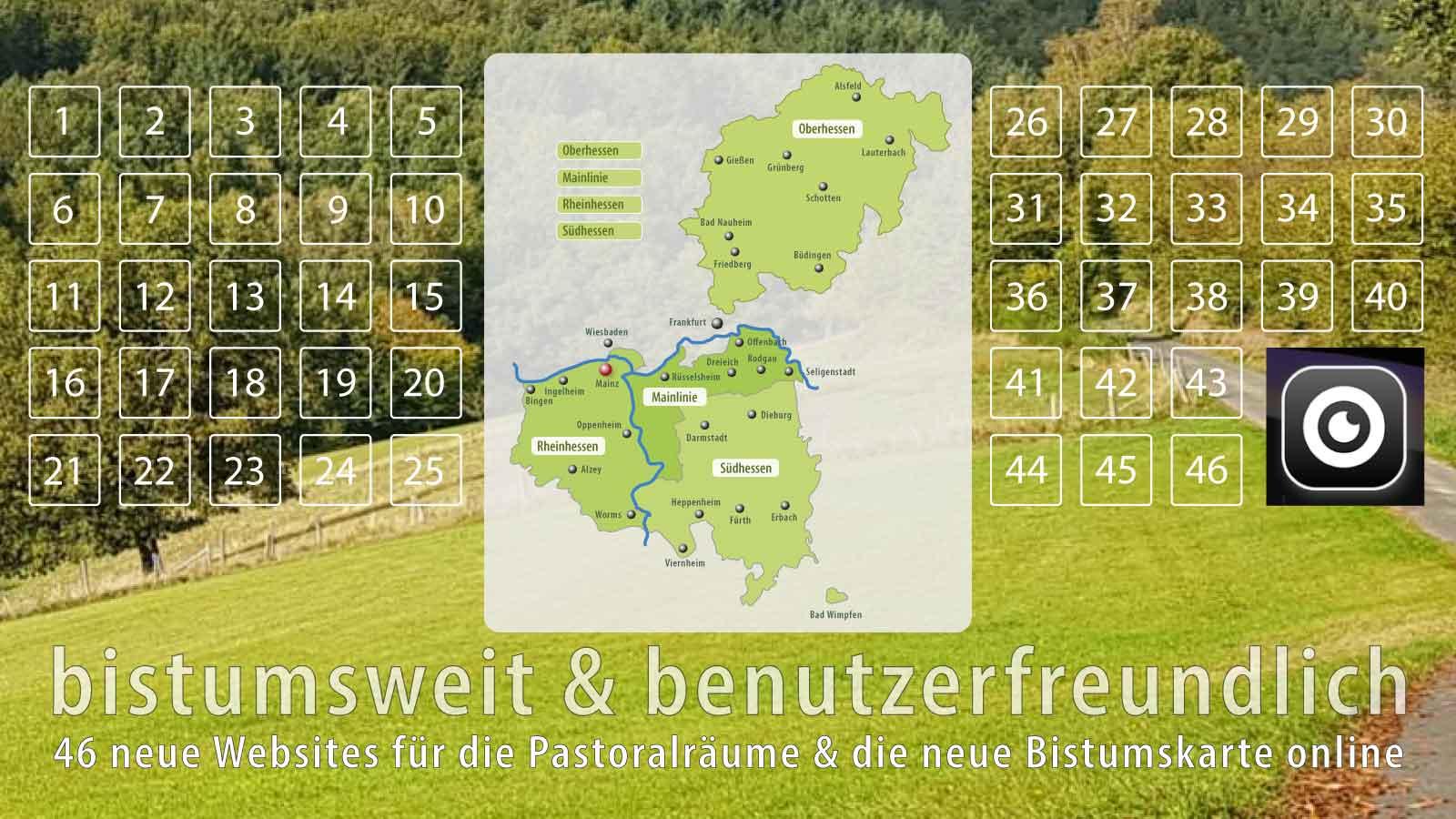 Teaser Dachwebsites und neue Bistumskarte
