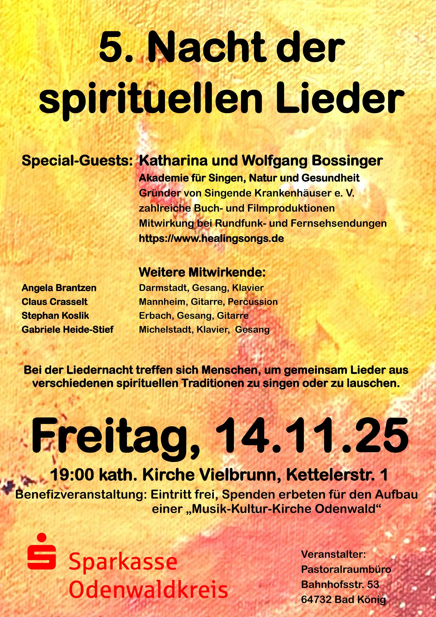 Plakat 2025 Nacht der spirituellen Lieder