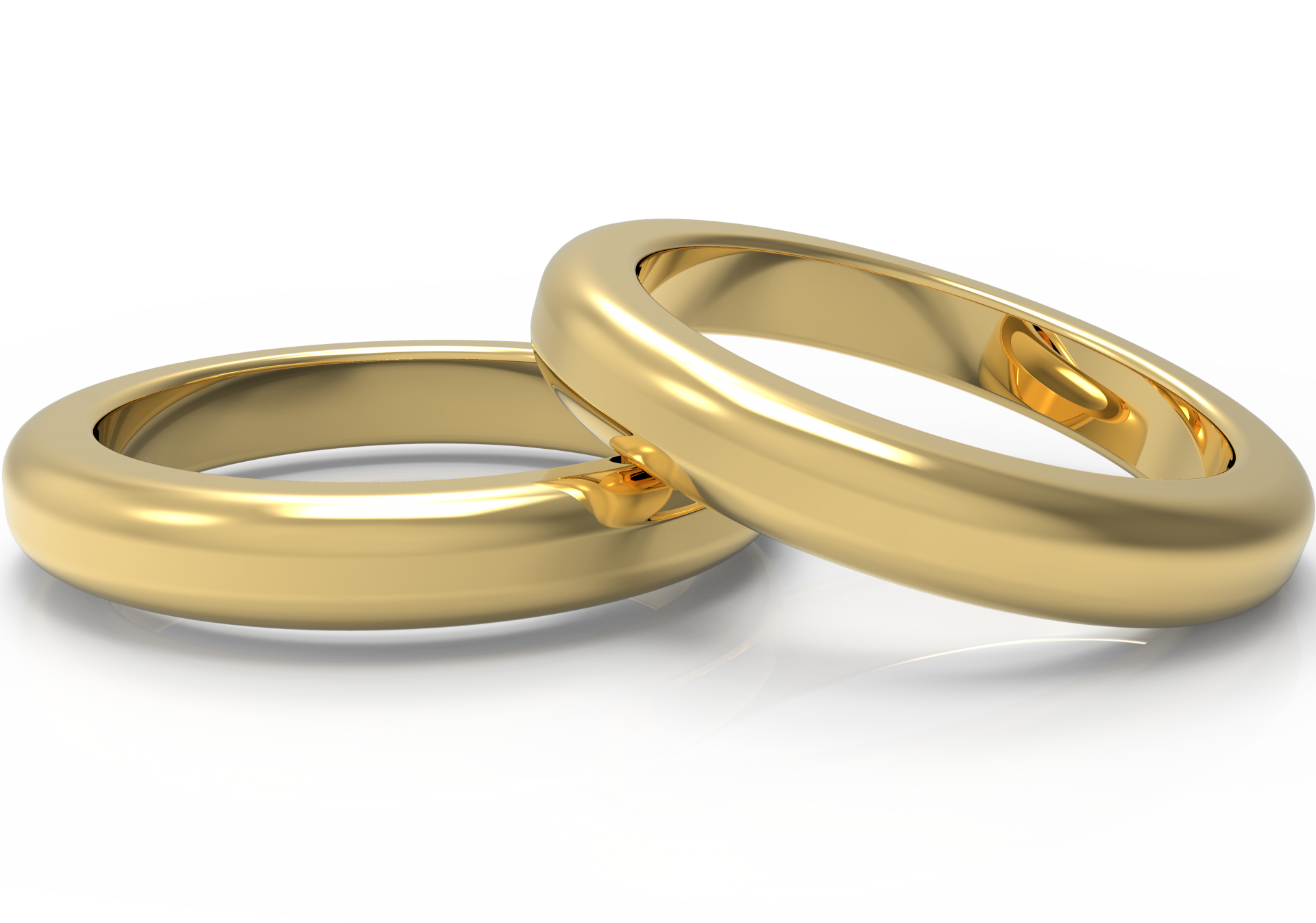Zwei Trauringe in Gold