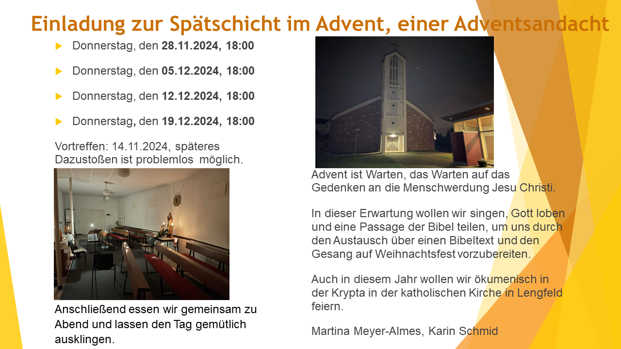 Spätschicht im Advent in Lengfeld