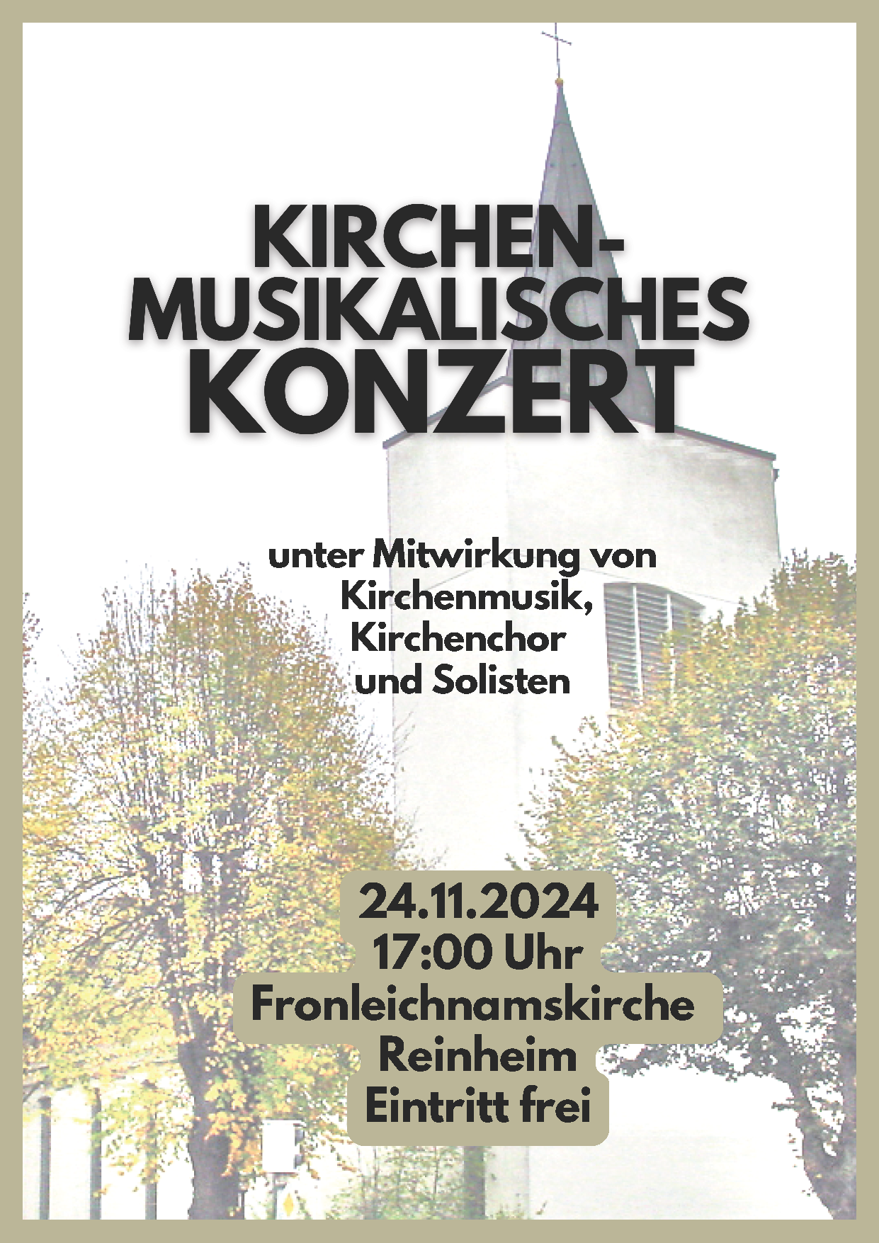 Plakat Kirchenmusikalisches Konzert