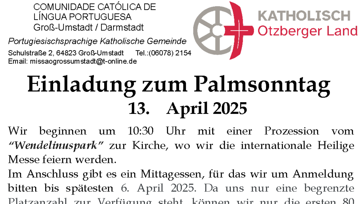 Anmeldung Mittagessen  Palmensonntag (13.04.2025)