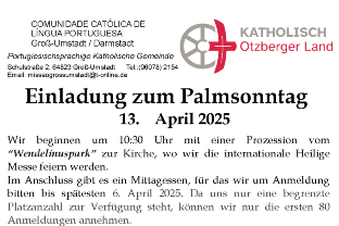 Anmeldung Mittagessen  Palmensonntag (13.04.2025)