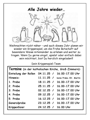 Krippenspiel Plakat 2025
