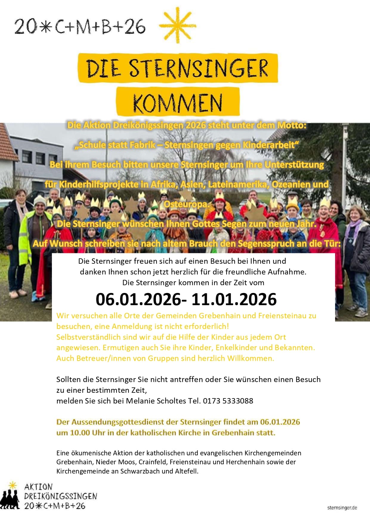 Einladung Sternsinger 2026 - Grebenhain