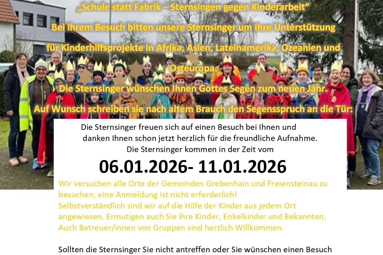 Einladung Sternsinger 2026 - Grebenhain