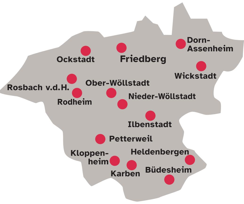 Karte Pastoralraum Wetterau Mitte