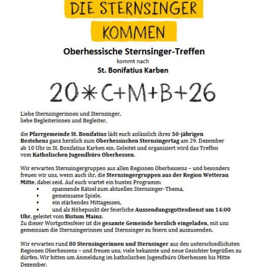 Sternsingertreffen 2025 Oberhessen