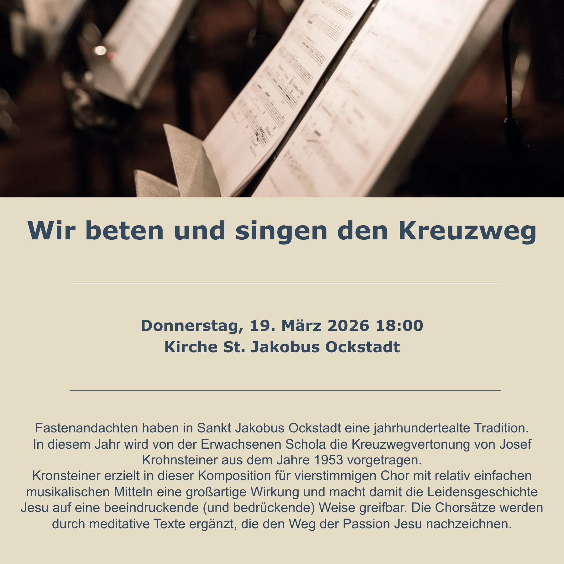 fastenandacht gesungener Kreuzweg