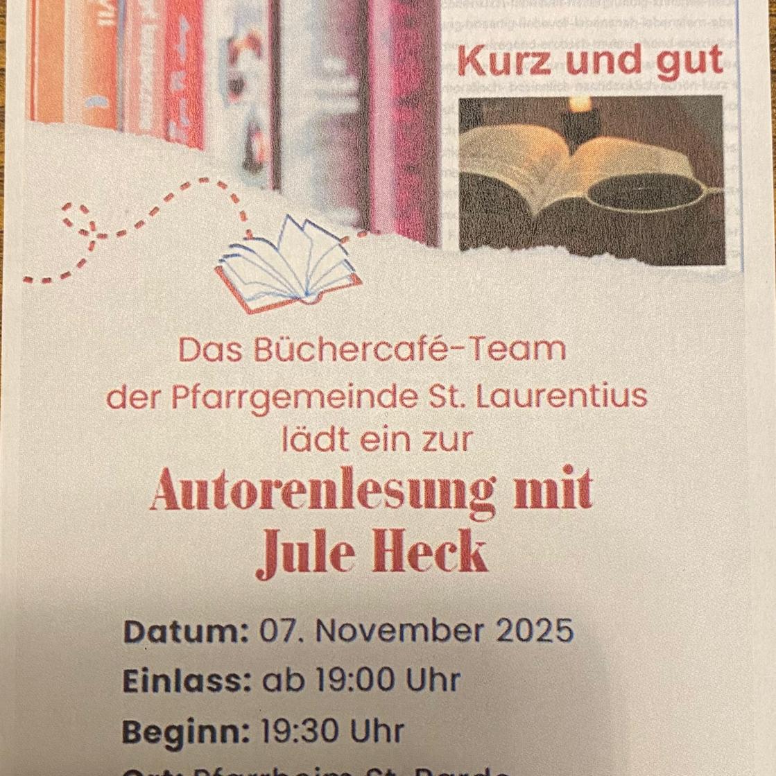 Autorenlesung mit Jule Heck