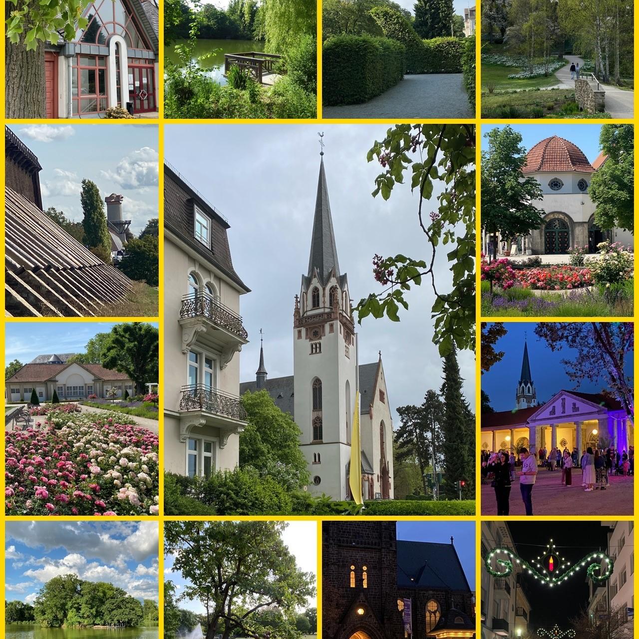 Verschiedene Bilder von Bad Nauheim in einer Kollage