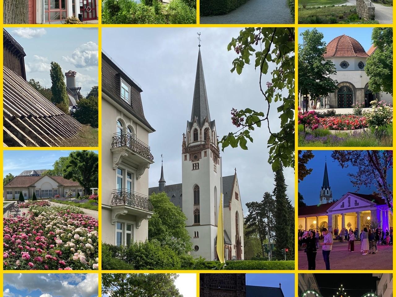 Verschiedene Bilder von Bad Nauheim in einer Kollage