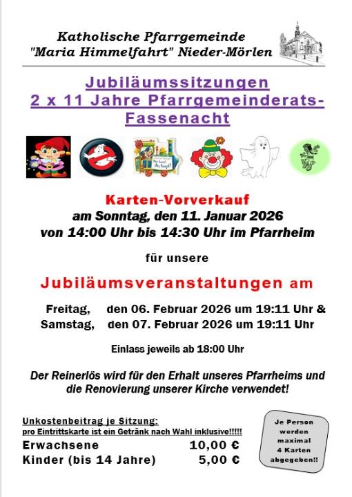 Plakat Fasching Nieder Mörlen 2026