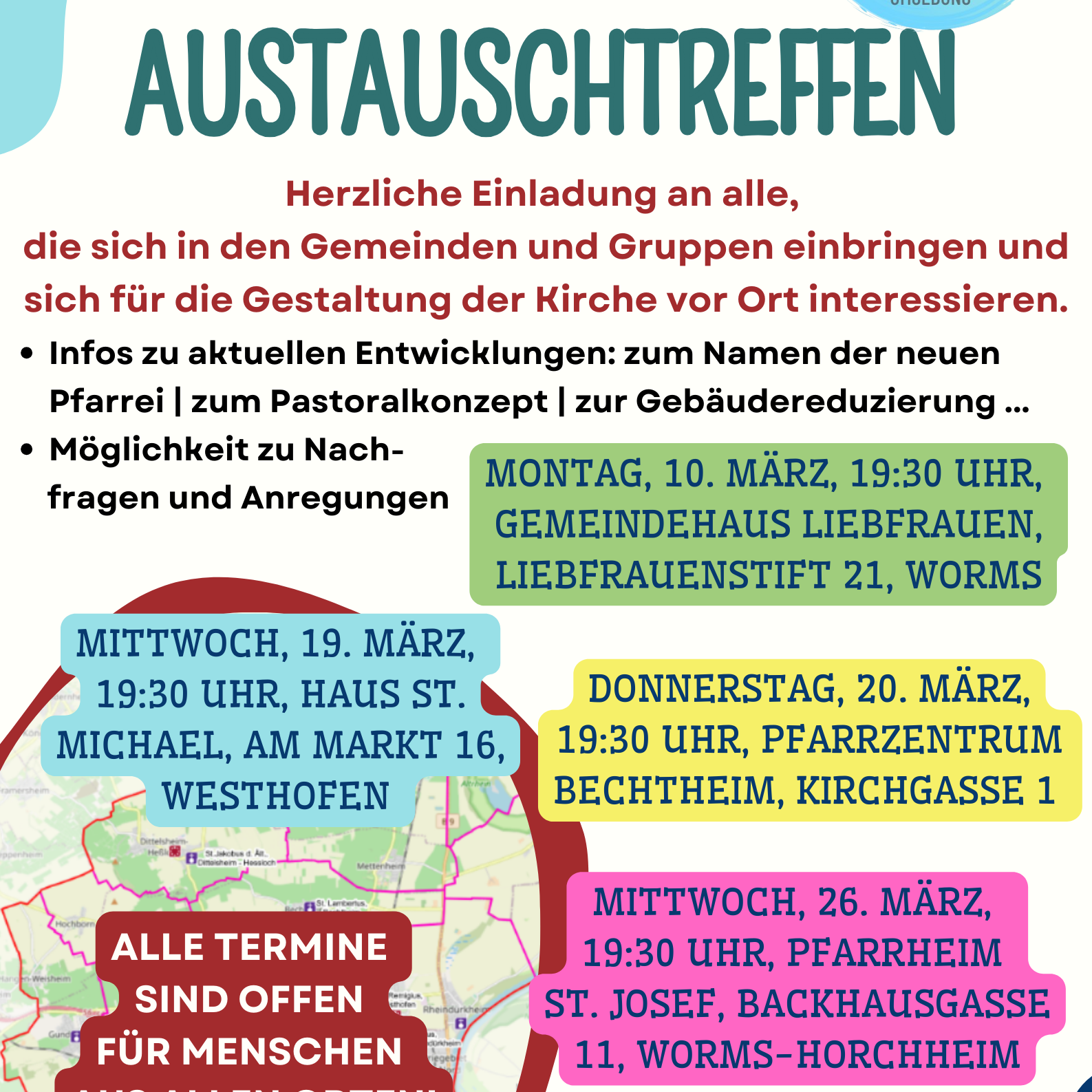 Plakat Frühjar 2025 - Regionale Austauschtreffen