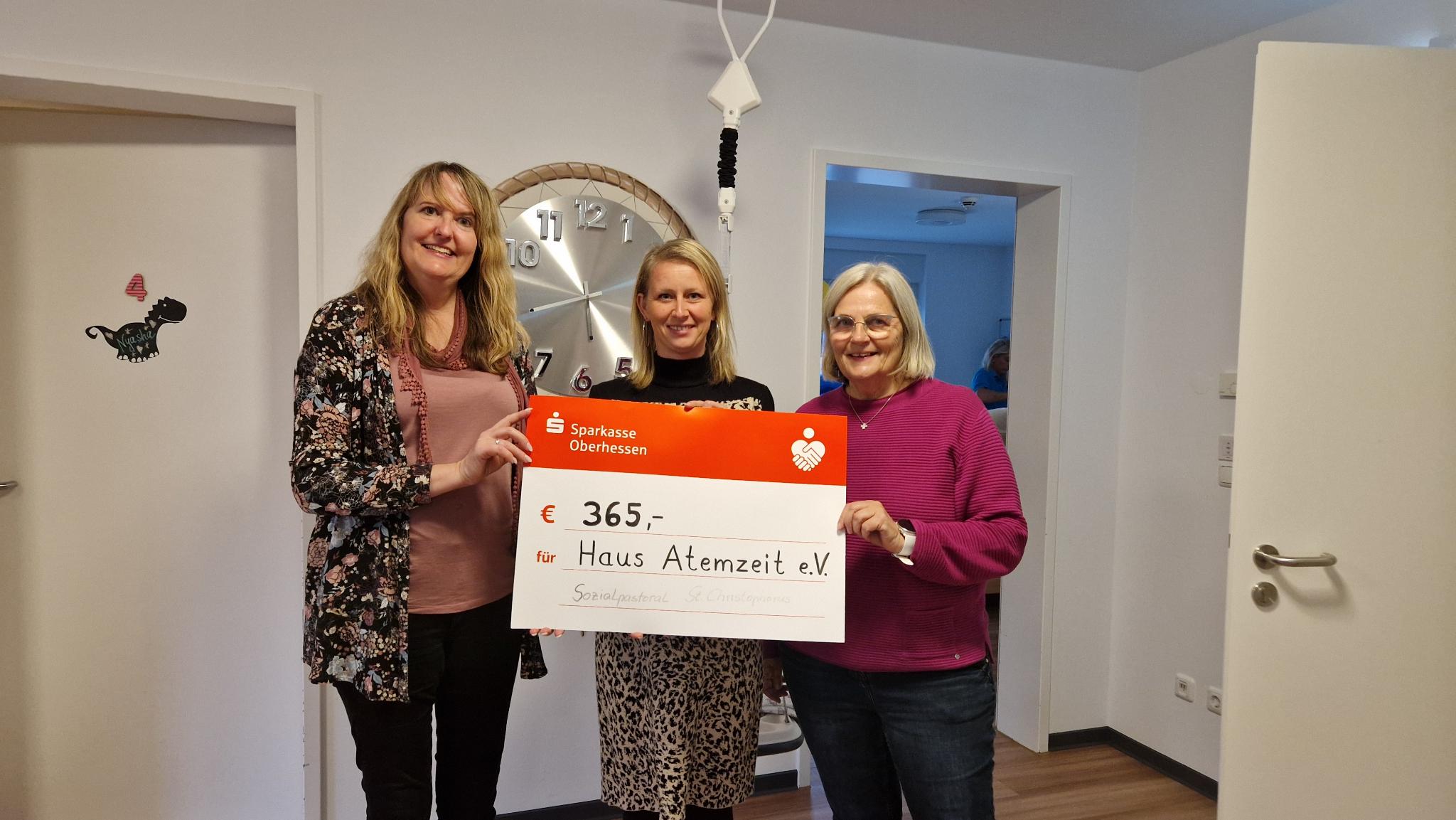 Spendenübergabe an das Haus Atemzeit in Wölfersheim