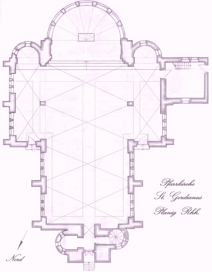 Grundriss der neuen Pfarrkirche. (c) Pfarrei St. Gordianus
