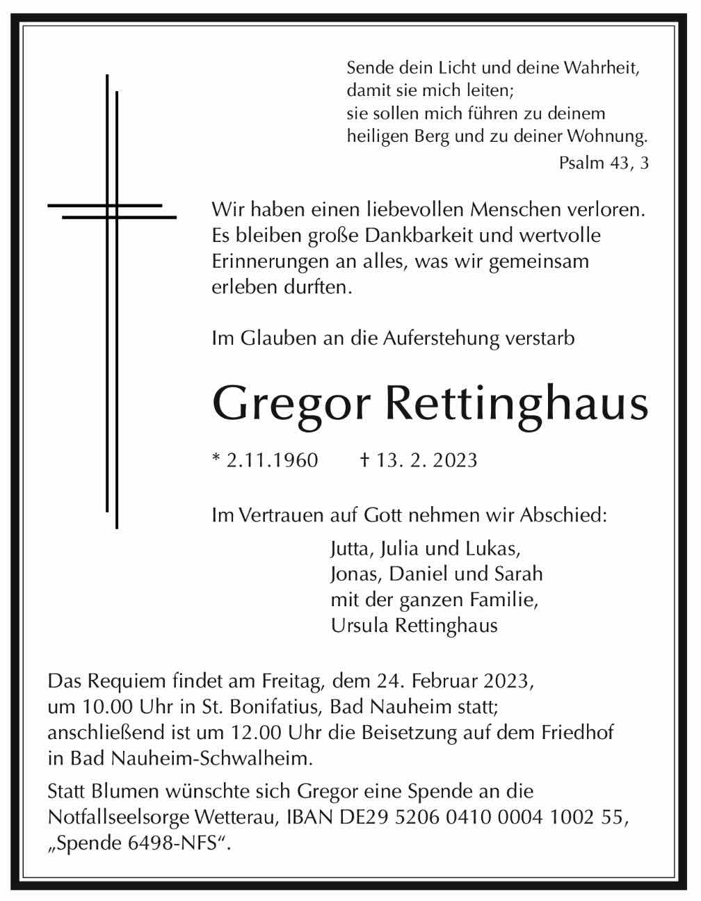 Seine Familie trauert um Gregor Rettinghaus (c) fam
