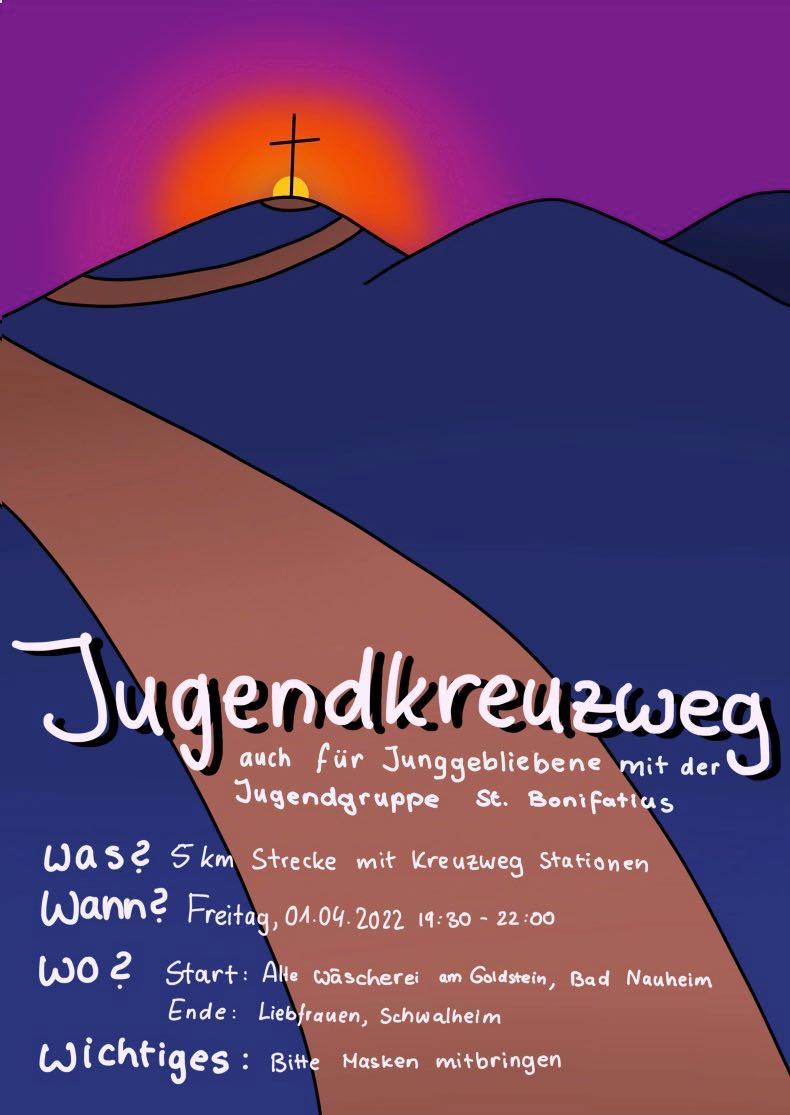 Einladung zum Jugendkreuzweg am 1.04.2022 (c) Jugendgruppe St. Bonifatius